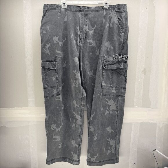 Harley-Davidson Pants Size 40/30 Flames Camo Cargo Gray Mens Motorcycles Biker - Picture 1 of 5